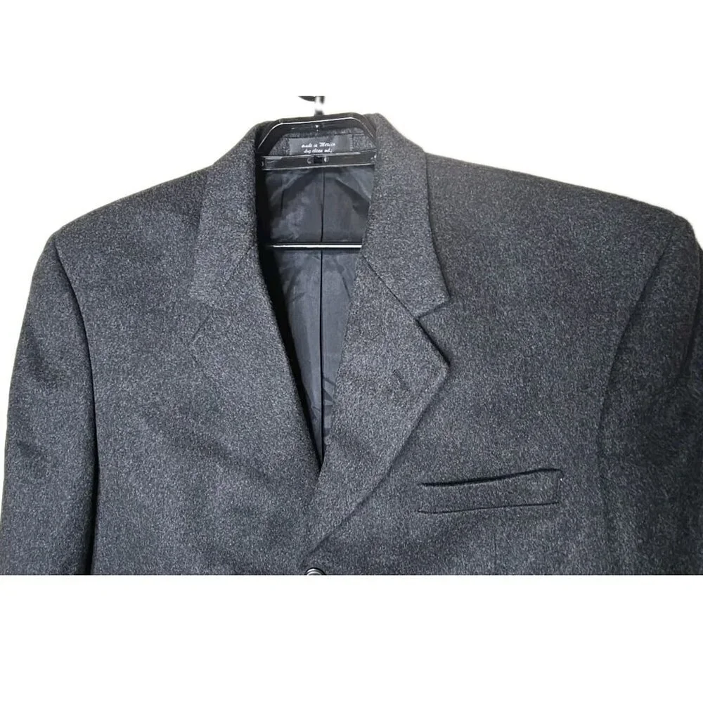 Andrew Fezza Men's 100% Cashmere Sport Jacket Coat Blazer Flannel Soft Size 44R